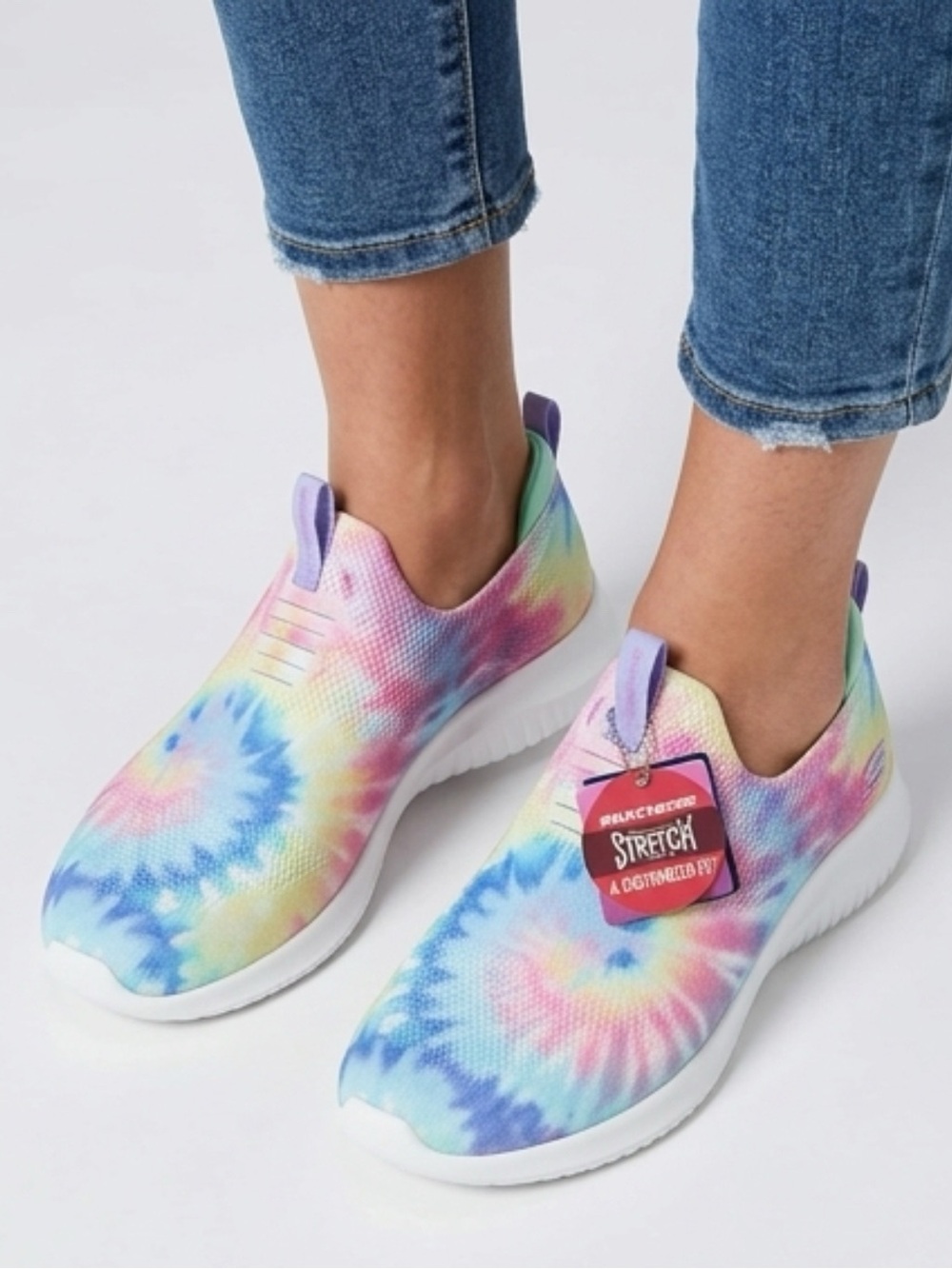 Skechers Stretch 🌈Tie Dye Slip On Sneakers | BNWT Kids Size 6 | Memory Foam